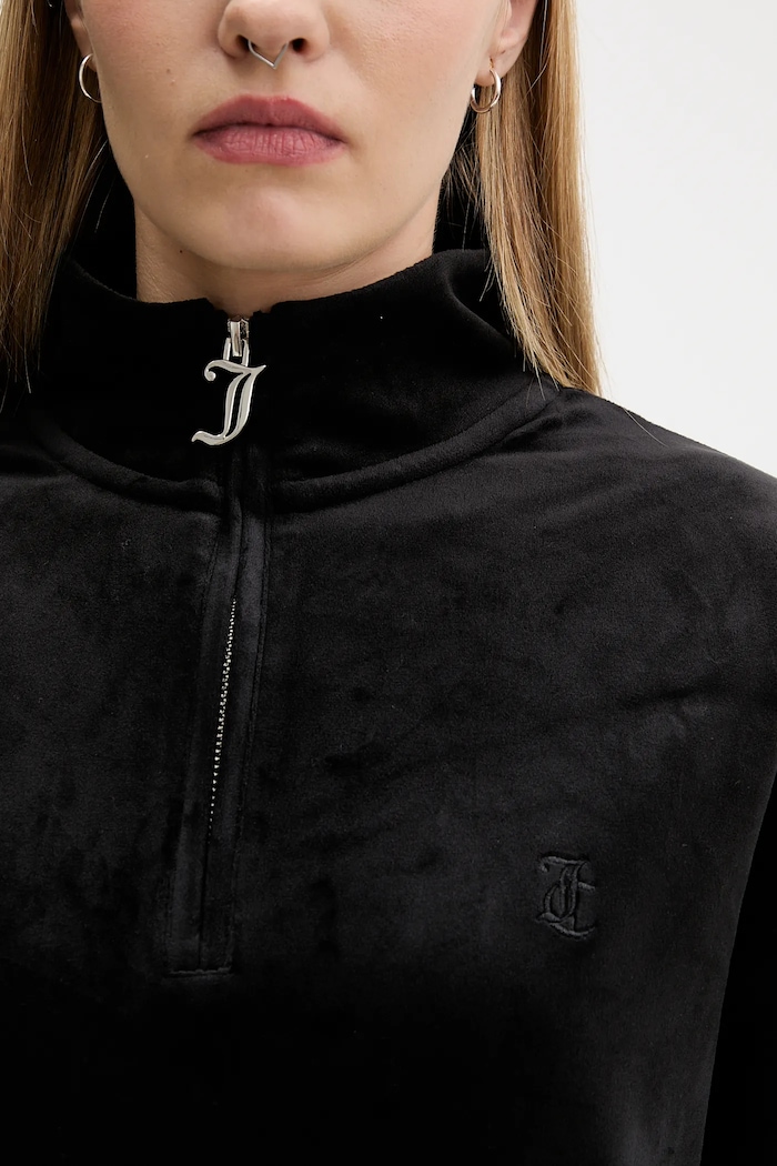 Juicy Couture bluză din velur JCBAS224810 negru