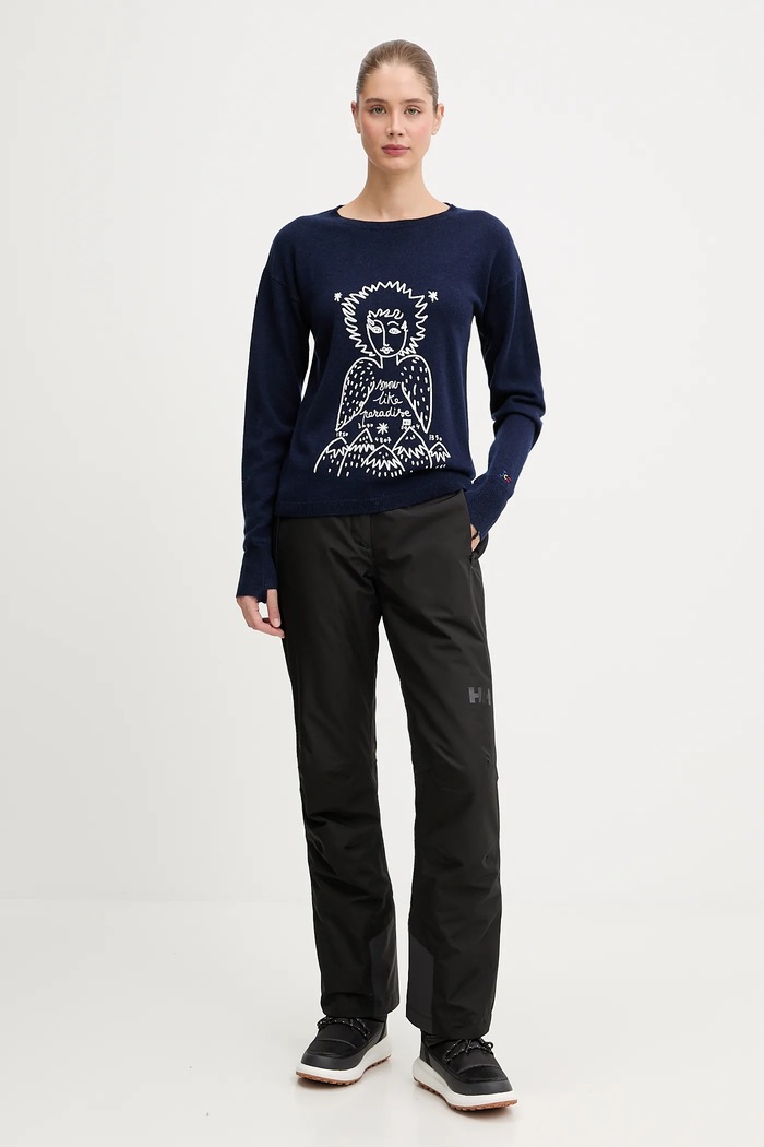 Rossignol sweter wełniany JCC RLOWO09 granatowy AW25