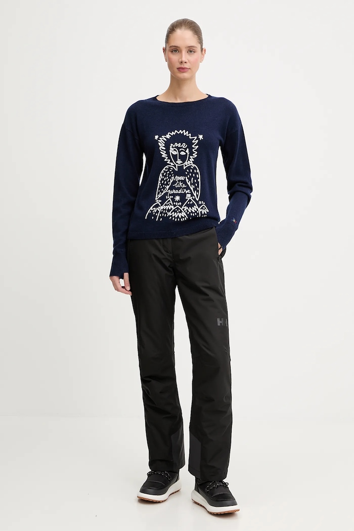 Rossignol sweter wełniany JCC RLOWO09 granatowy AW25