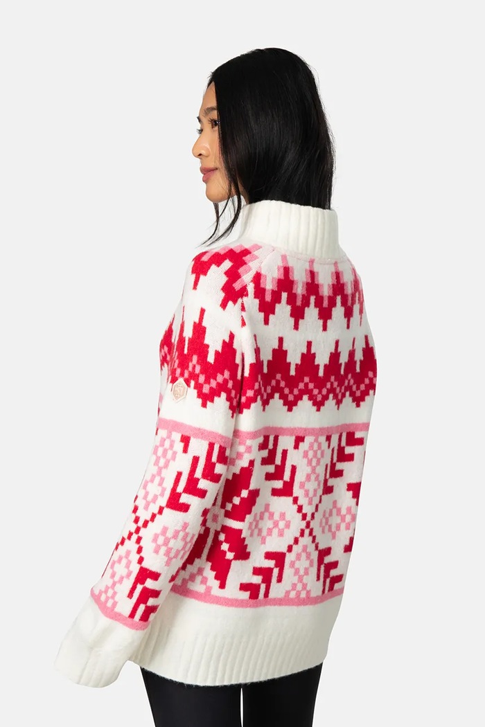 Kari Traa Sweter damski z dodatkiem wełny AMELIA 623605 czerwony AW25