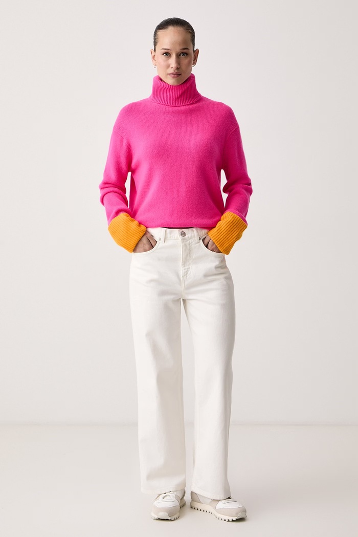 From Future Pulover pentru femei din cașmir WPL02189 roz AW25