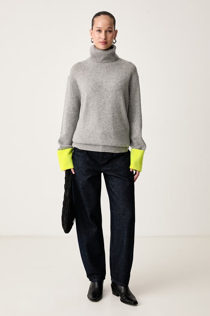 From Future Sweter damski kaszmirowy WPL02189 szary AW25