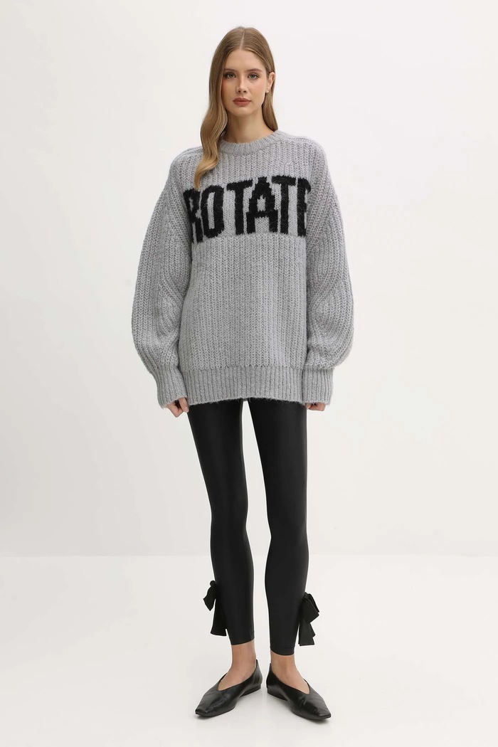 Sveter s prímesou vlny Rotate 114641039 sivá AW25