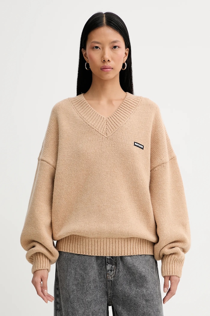 Rotate maglione in lana semplice beige 1147631753