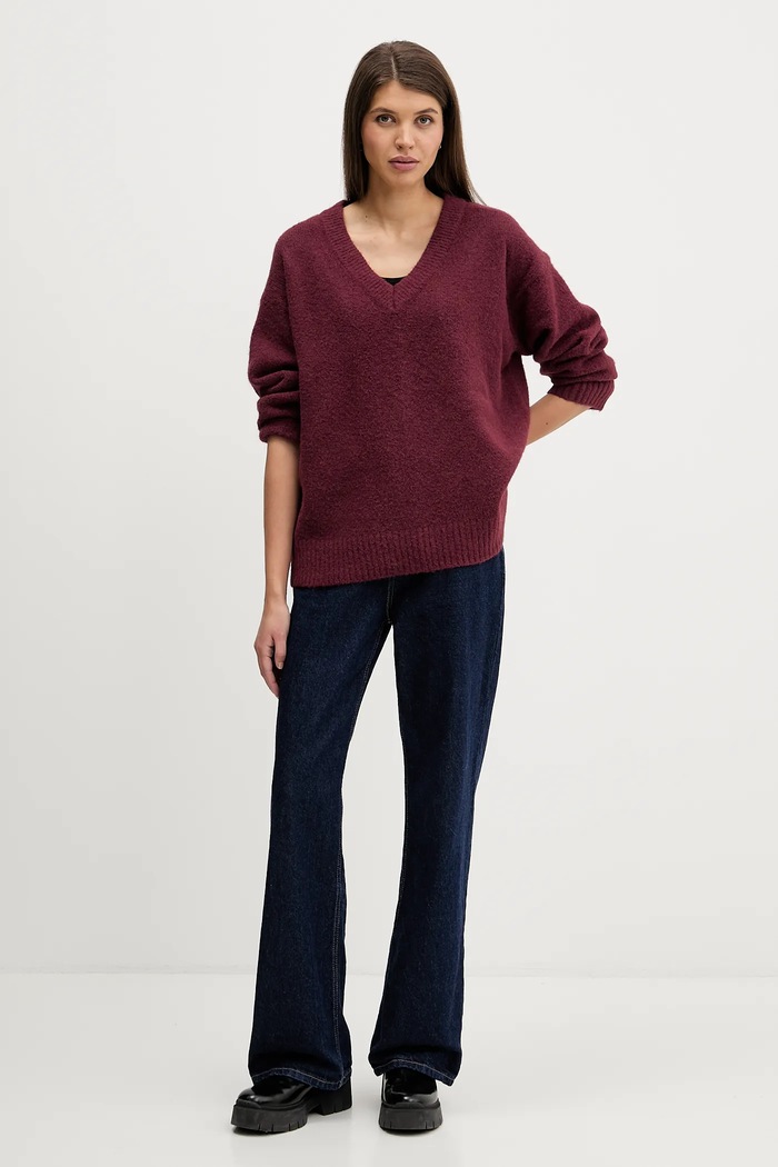 Πουλόβερ Abercrombie & Fitch KI150.5445.670 μπορντό AW25