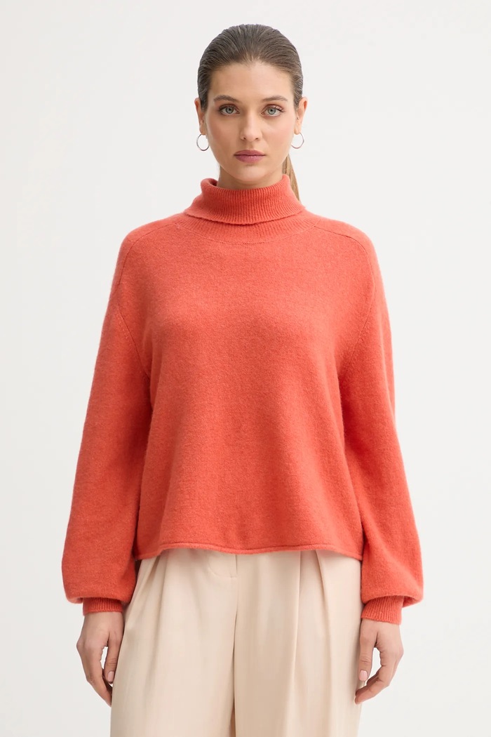 United Colors of Benetton sweter golf pomarańczowy 11CZD204F