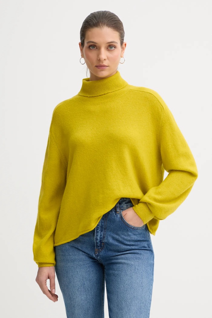 Sveter United Colors of Benetton rolák zelená 11CZD204F