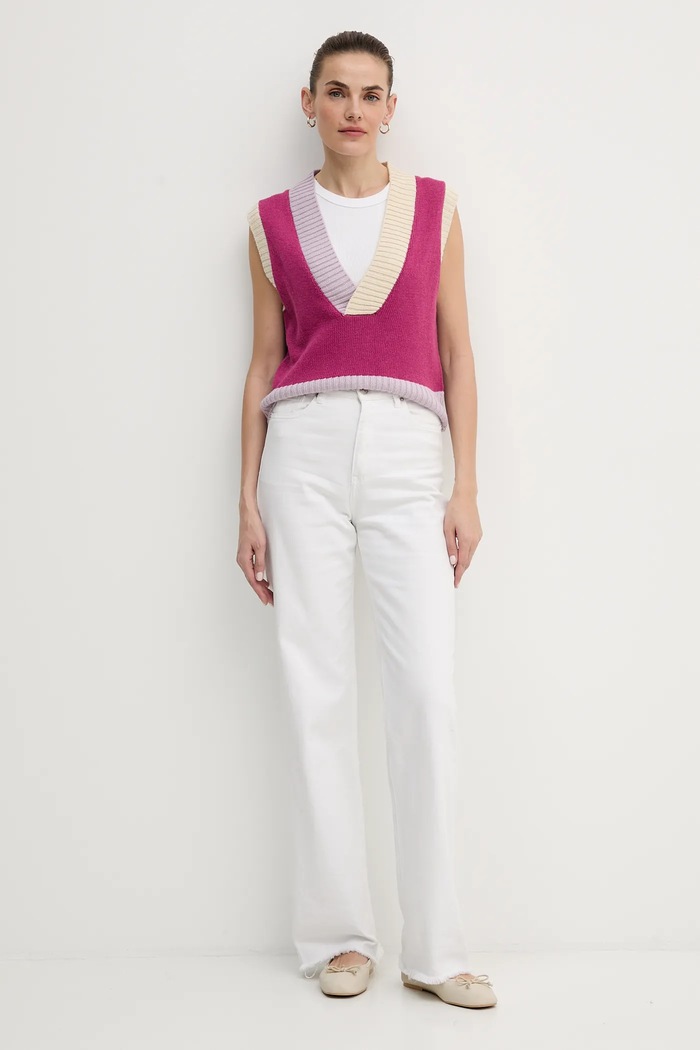 United Colors of Benetton mellény gyapjúkeverék 16YCE403M lila AW25