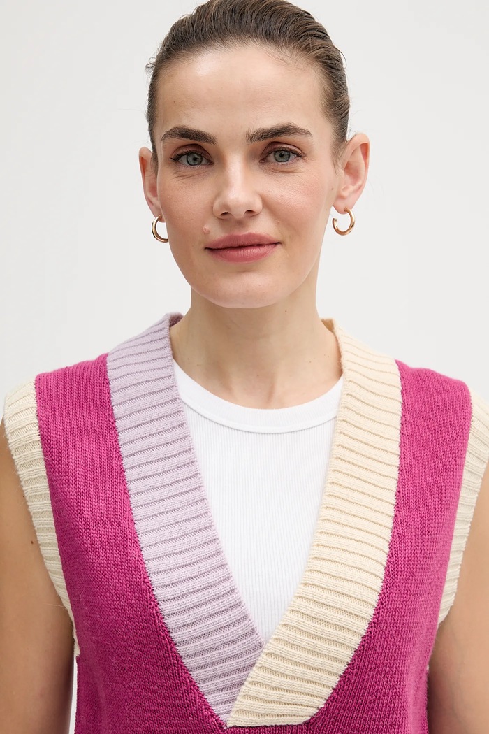 United Colors of Benetton mellény gyapjúkeverék lila 16YCE403M