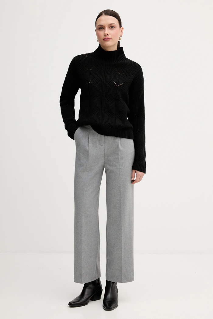 United Colors of Benetton sweter z dodatkiem wełny 1FDFD10F2 czarny AW25