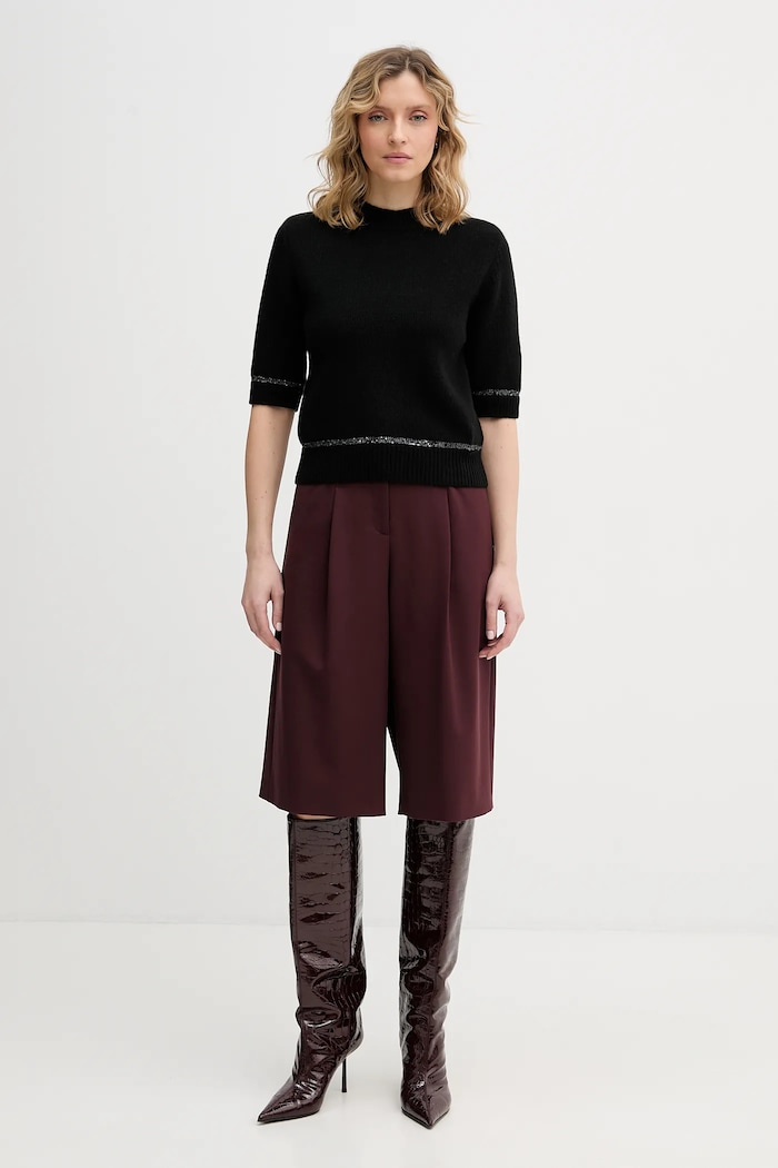 United Colors of Benetton pulóver gyapjúkeverékből 1KRBD2047 fekete AW25