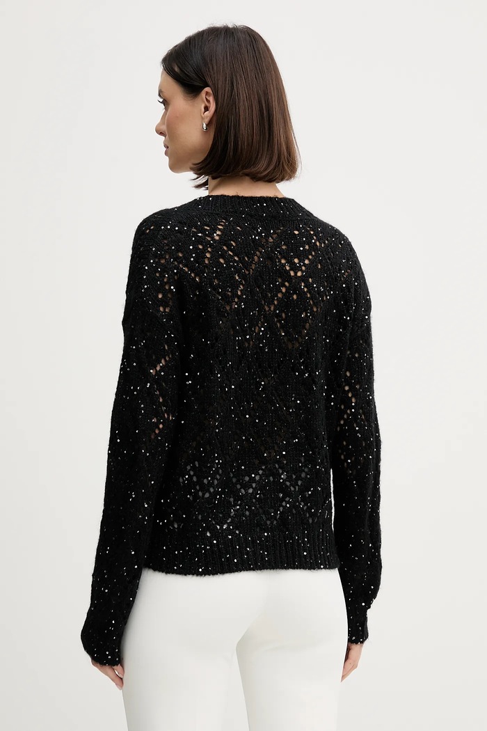 Odzież United Colors of Benetton sweter z domieszką wełny 1LPRD403G czarny