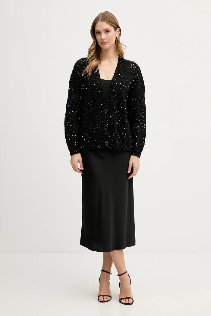 United Colors of Benetton kardigan 1LPRD605A czarny AW25