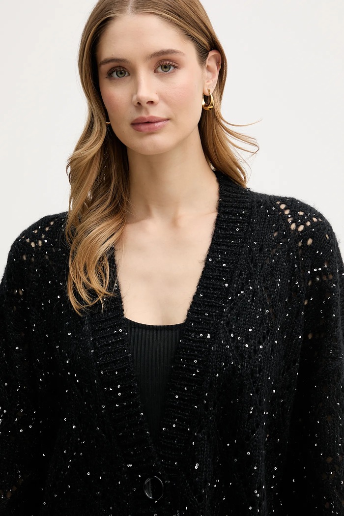 United Colors of Benetton kardigan czarny 1LPRD605A