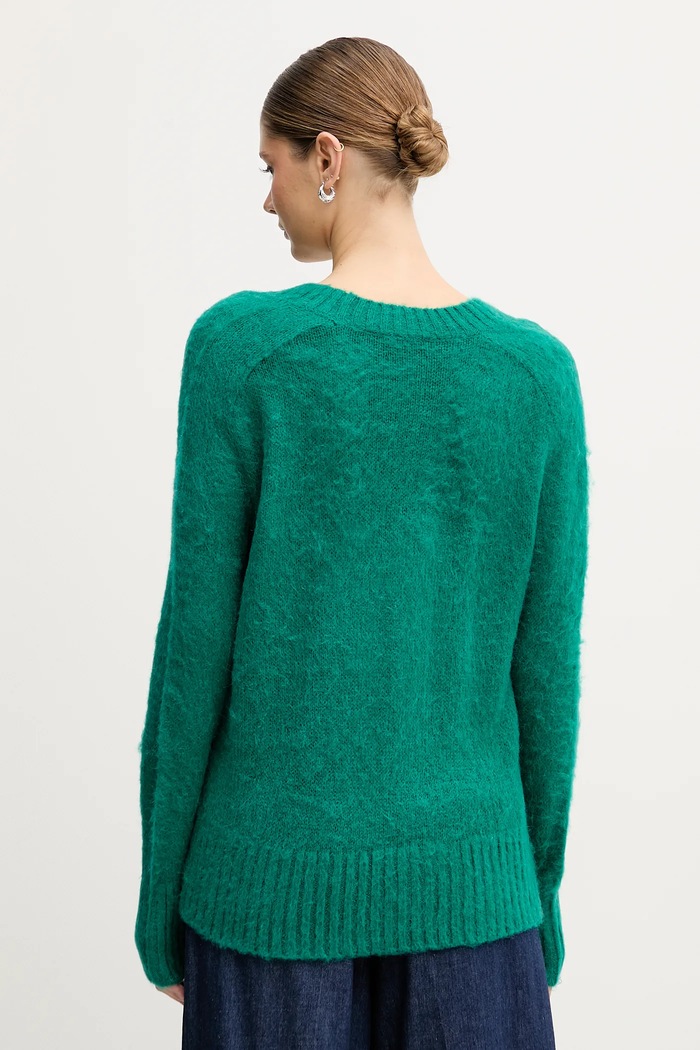 Odzież United Colors of Benetton sweter z dodatkiem moheru 1VAAD10EX zielony