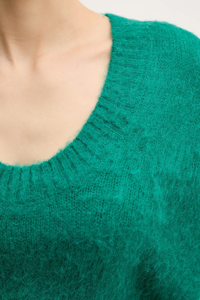 United Colors of Benetton sweter z dodatkiem moheru 1VAAD10EX zielony