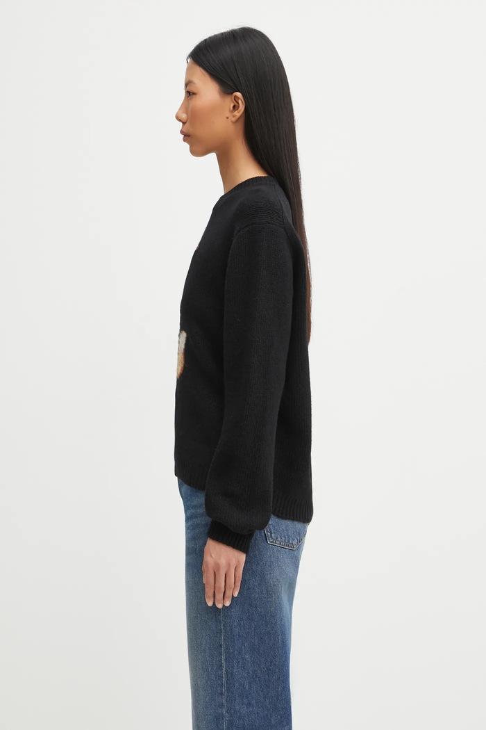 Maison Kitsuné Свитер с примесью шерсти Maison Kitsuné Dressed Fox Intarsia Wool PW00812KH0002 чёрный AW25