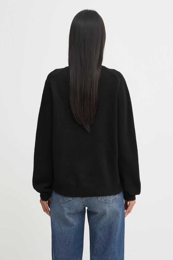 Одежда Maison Kitsuné Свитер с примесью шерсти Maison Kitsuné Dressed Fox Intarsia Wool PW00812KH0002 чёрный