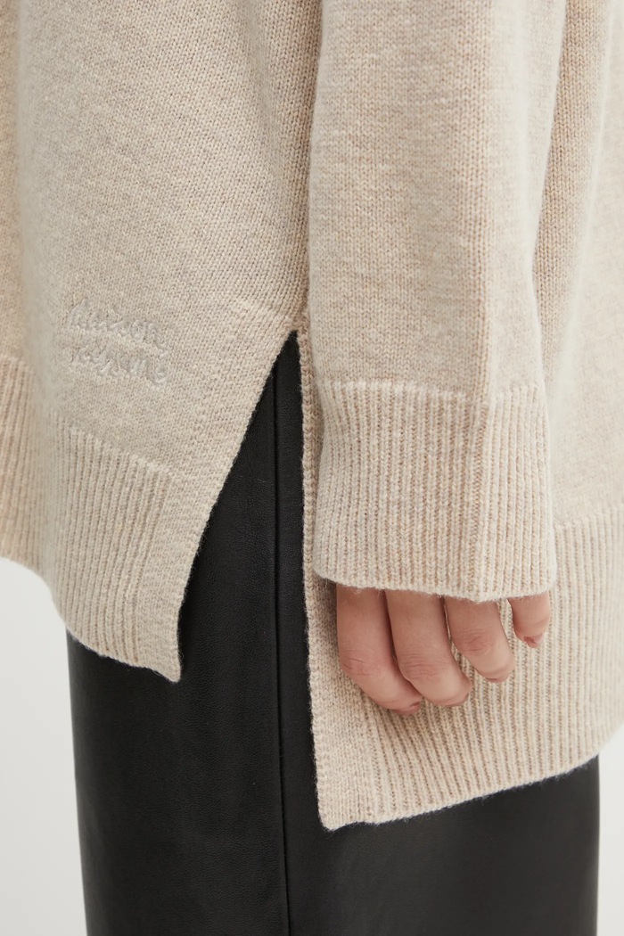 Шерстяной кардиган Maison Kitsuné Merino Wool Long Maison Kitsuné PW00509KT1171 бежевый