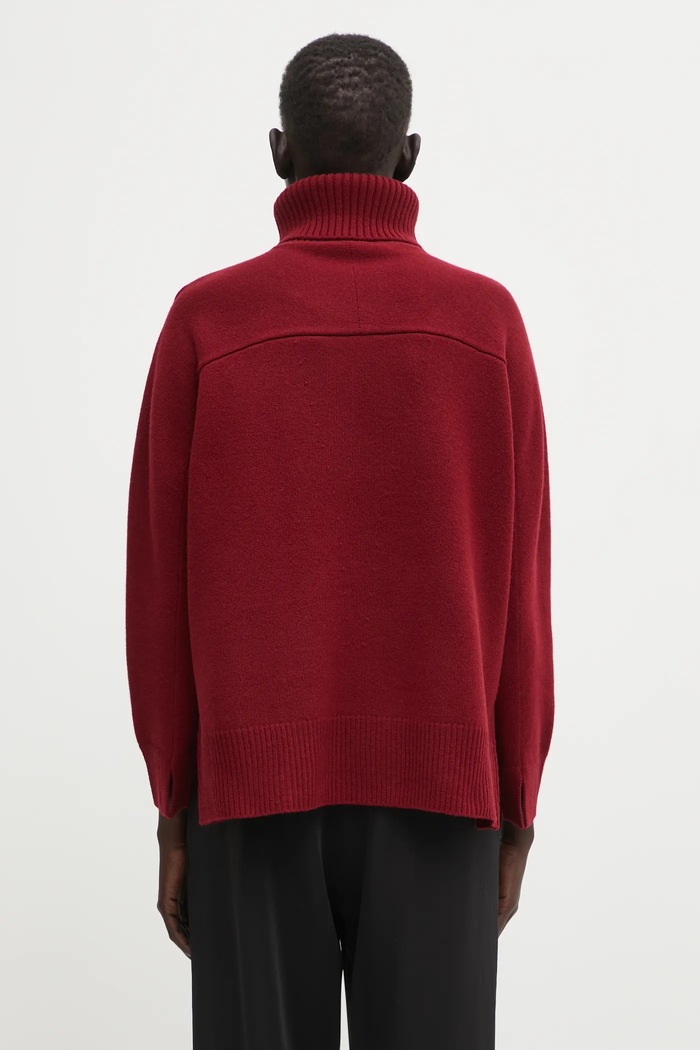 Одежда Maison Kitsuné Шерстяной свитер Maison Kitsuné Merino Wool Comfort Turtleneck PW00813KT1171 бордо