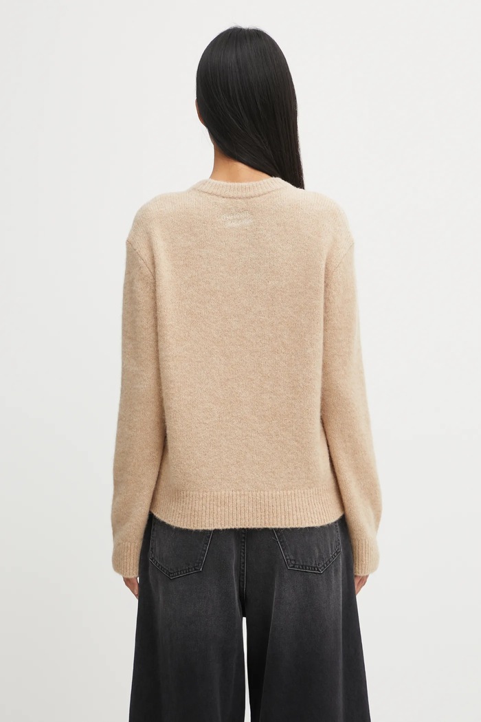 Clothing Maison Kitsuné wool blend sweater Alpaca Cable Knit PW00804KT1153 beige