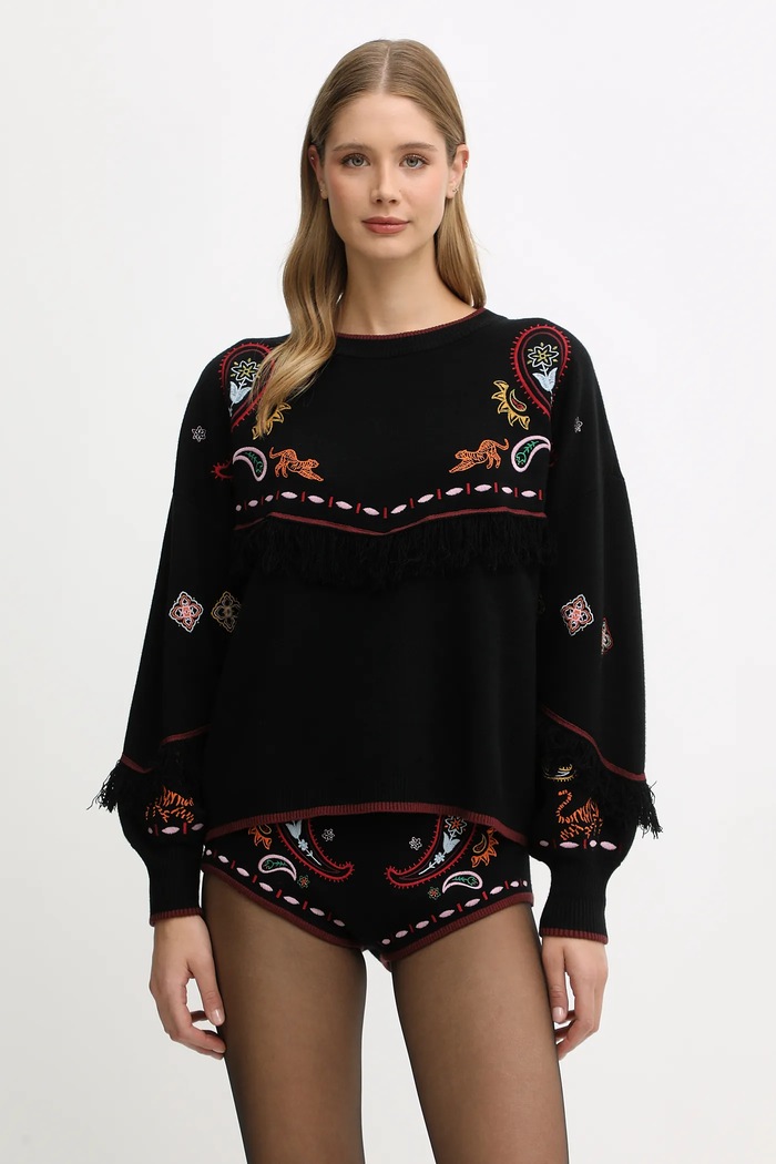 Never Fully Dressed Pulover negru NFDKN731
