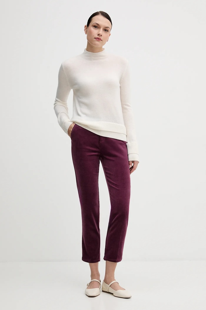 Sisley sweter z dodatkiem wełny 122WL202B beżowy AW25