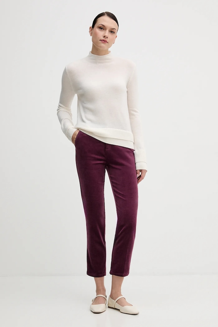 Sisley sweter z dodatkiem wełny 122WL202B beżowy AW25