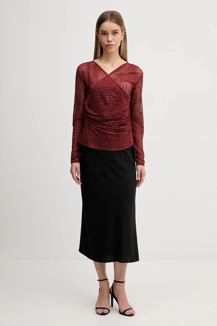 Sisley bluzka 3NDXL401A pomarańczowy AW25
