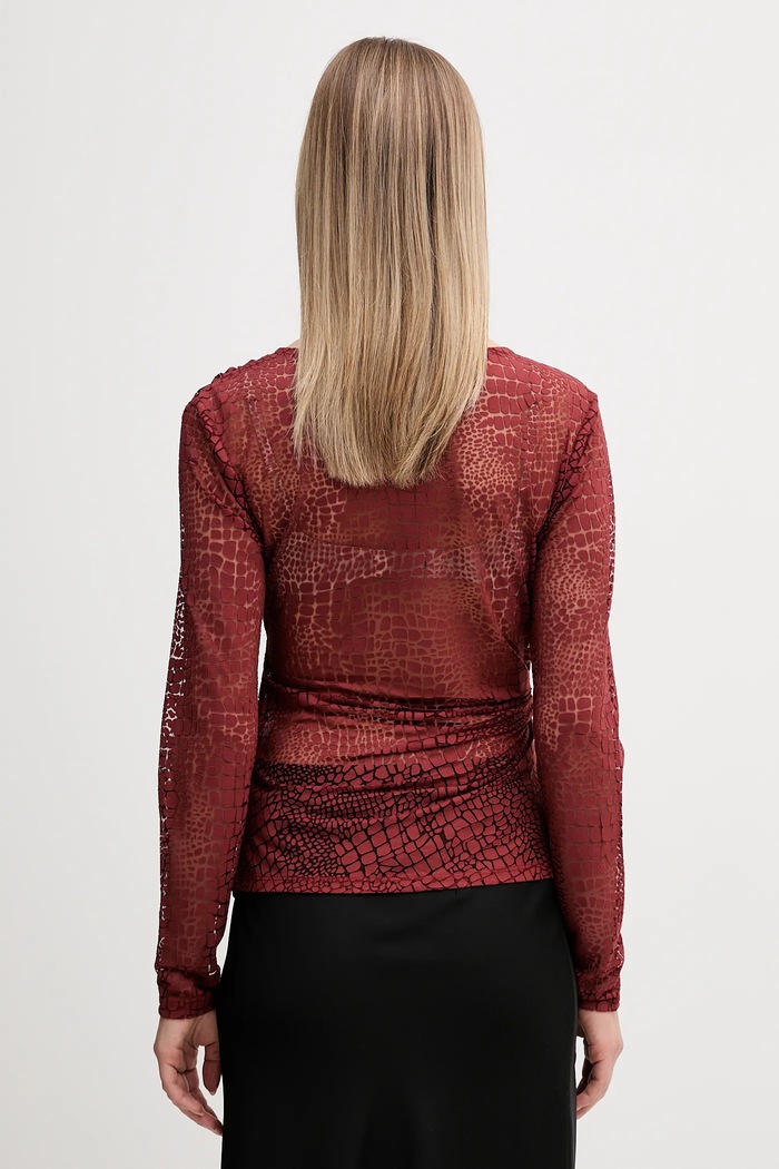 Odzież Sisley bluzka 3NDXL401A pomarańczowy