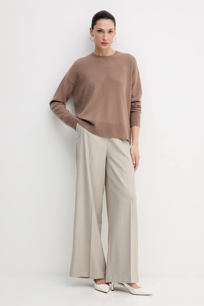 Sisley Pulover din amestec de lână 18AYM103K maro AW25