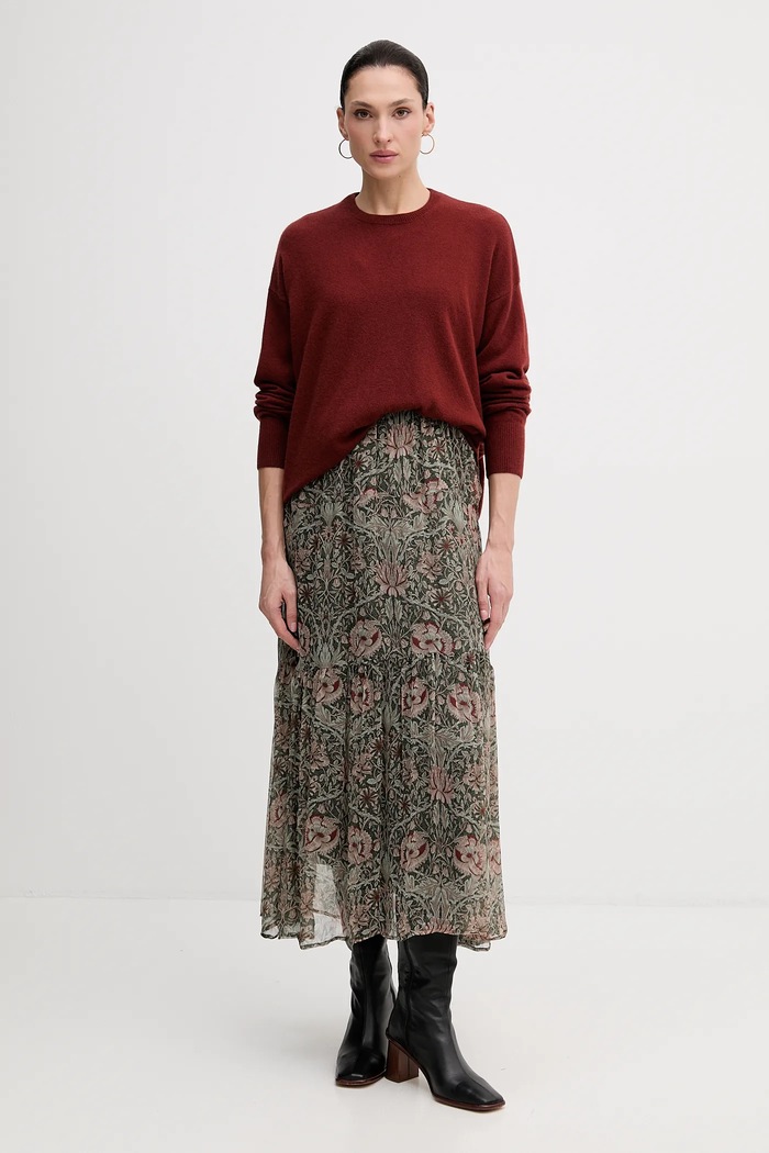 Sisley sweter z dodatkiem wełny 18AYM103K czerwony AW25