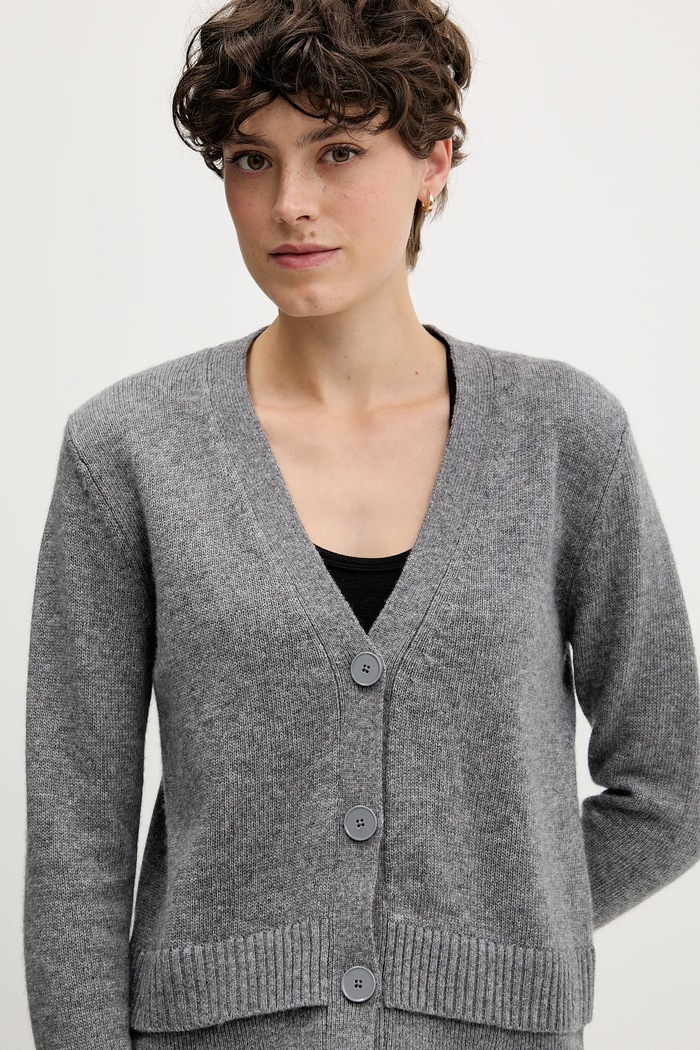 Sisley kardigan z dodatkiem wełny szary 122WL602S