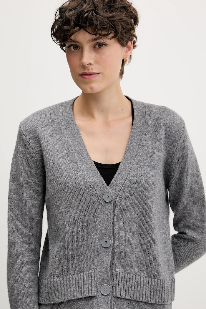 Sisley kardigan z dodatkiem wełny szary 122WL602S