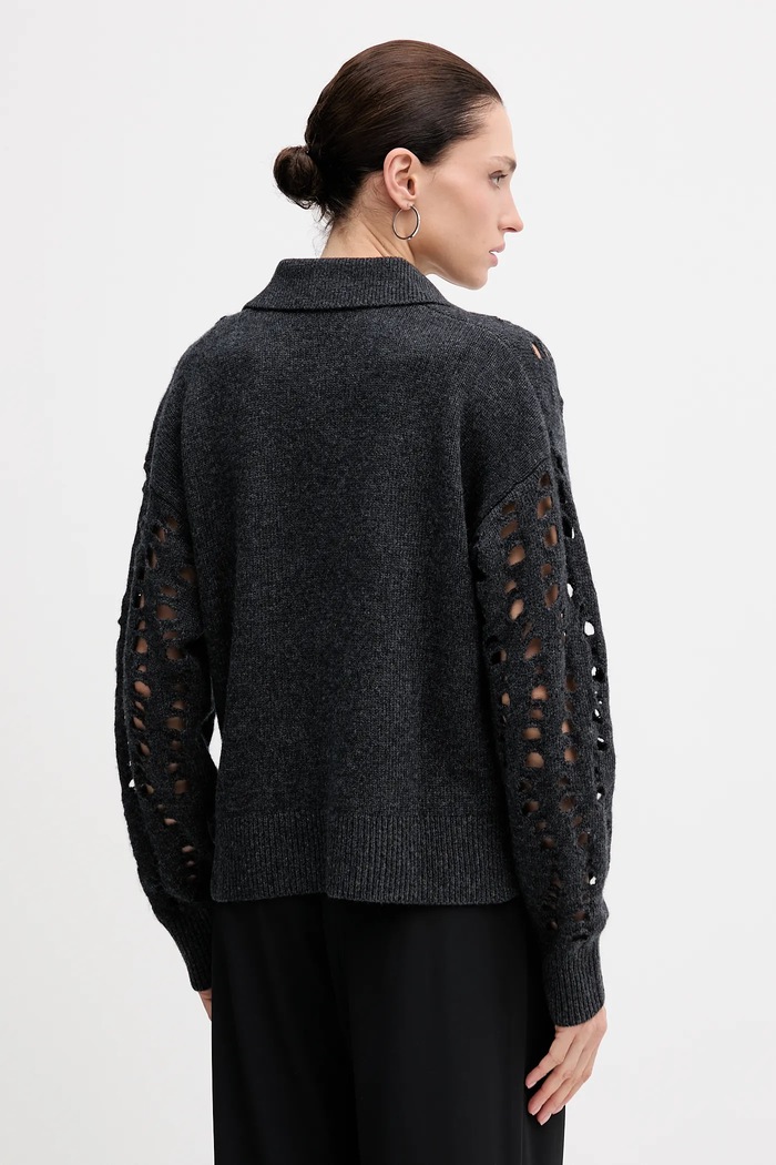 Дрехи Пуловер Sisley 1UFLL401F сив