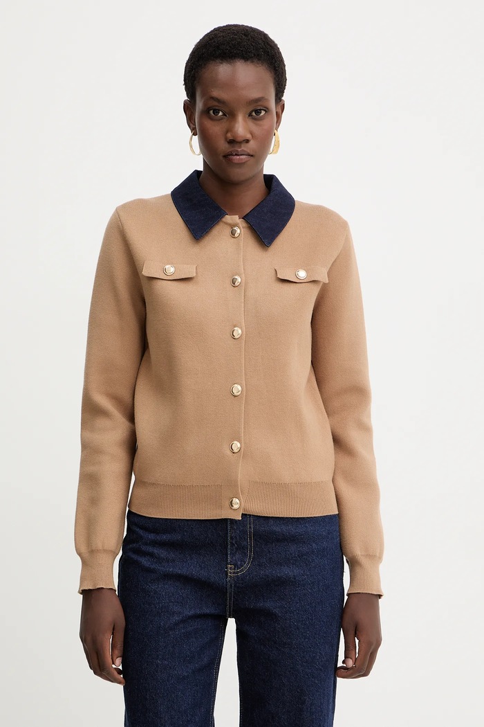 Morgan cardigan uni bej MJEANE