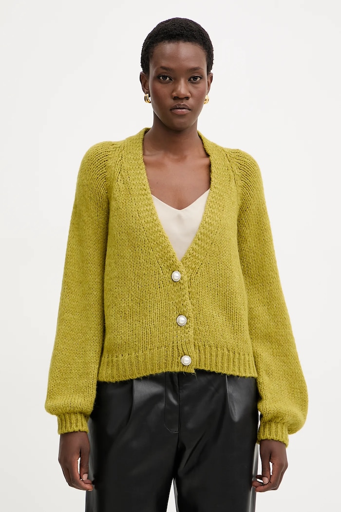 Haveone cardigan con aggiunta di lana misto lana verde JIT.P021
