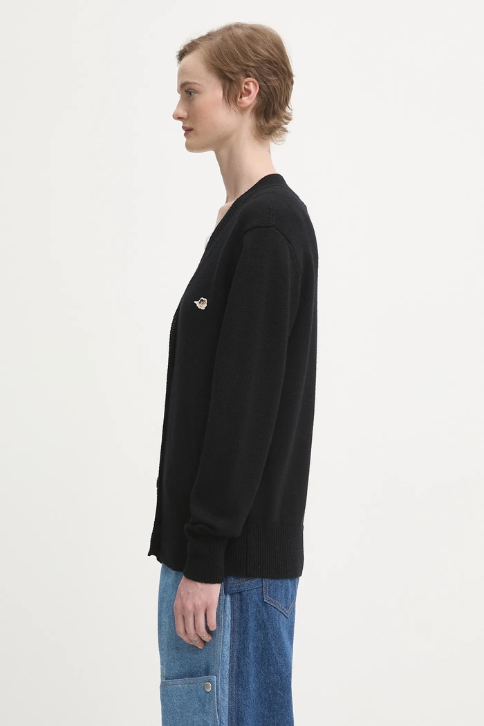 Vlněný kardigan Fiorucci Angel Patch Merino Wool W02FPKCA257KN03BK01 černá AW25