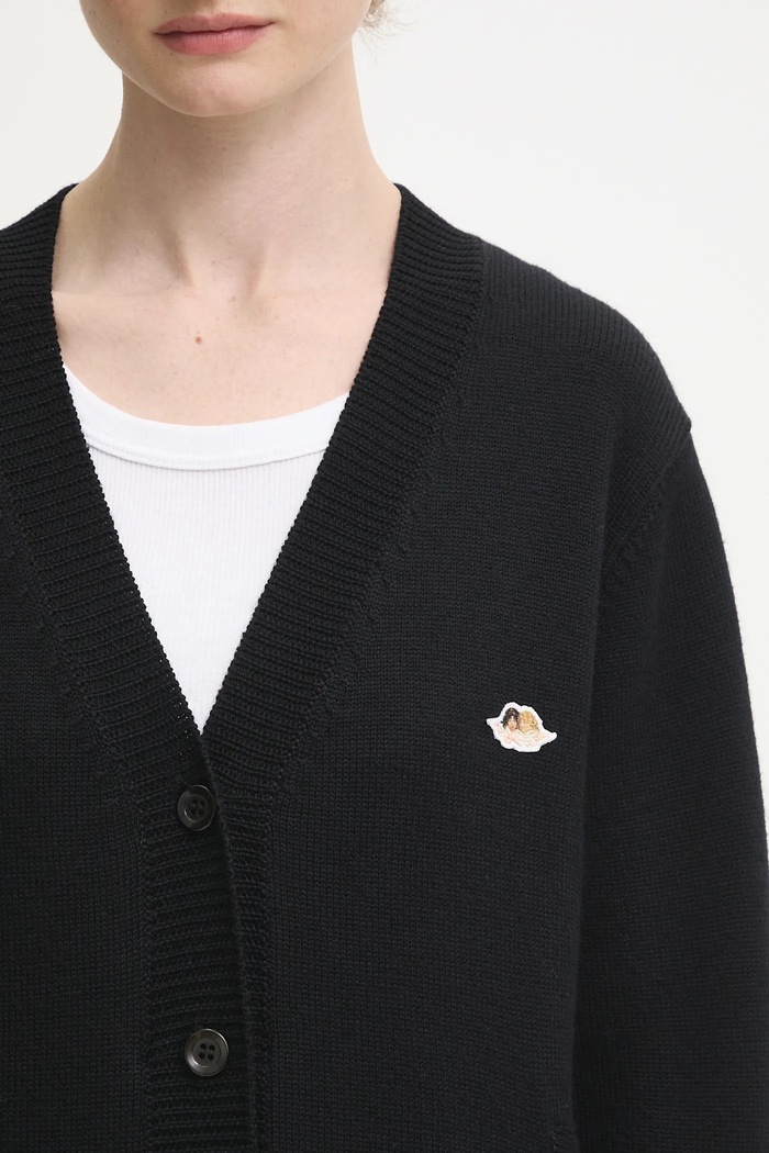 Vlněný kardigan Fiorucci Angel Patch Merino Wool černá W02FPKCA257KN03BK01