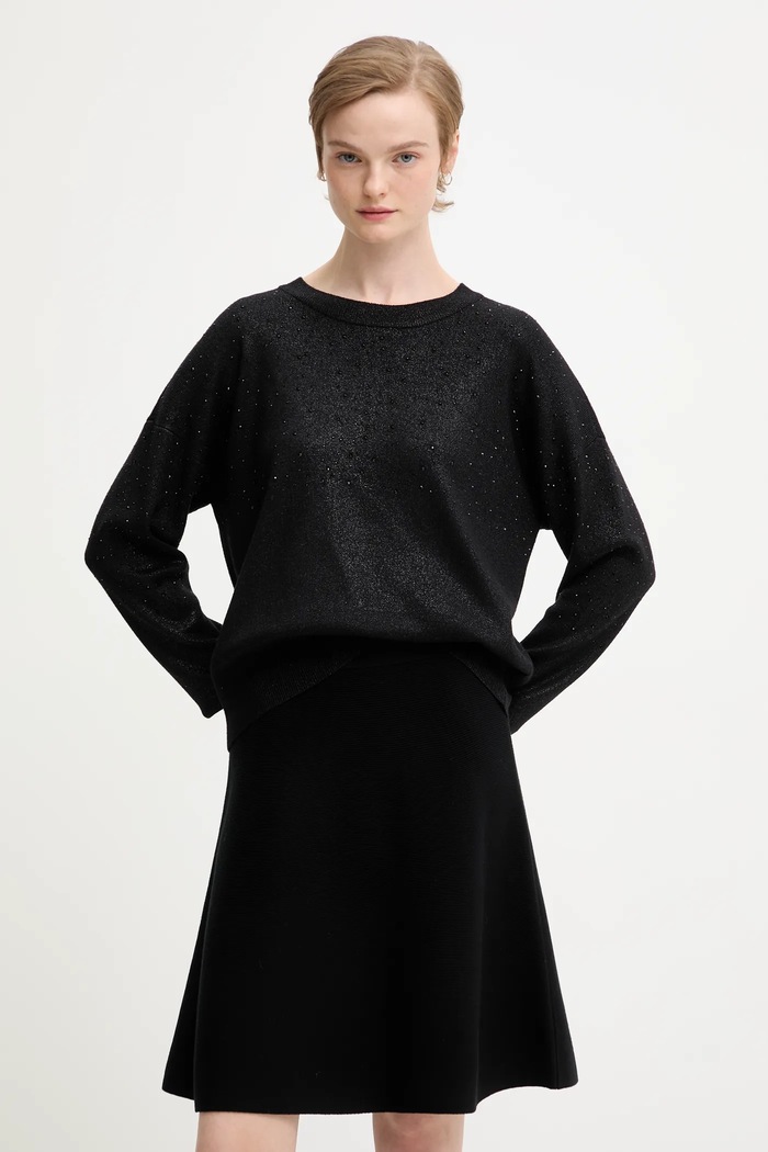 Sveter Dkny SWEATERS nášivka čierna P5MSAY50