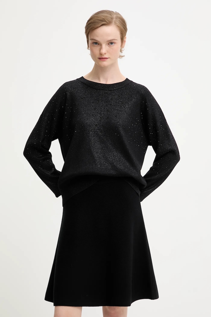 Sveter Dkny SWEATERS nášivka čierna P5MSAY50