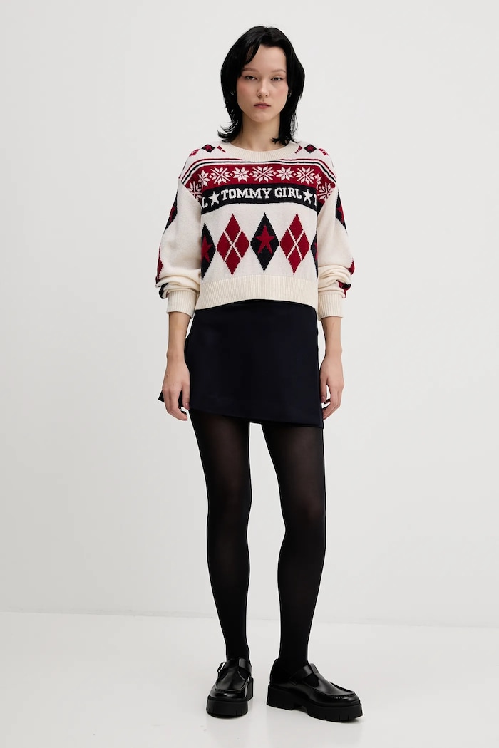 Tommy Jeans pulover de lână DW0DW22498 bej AW25