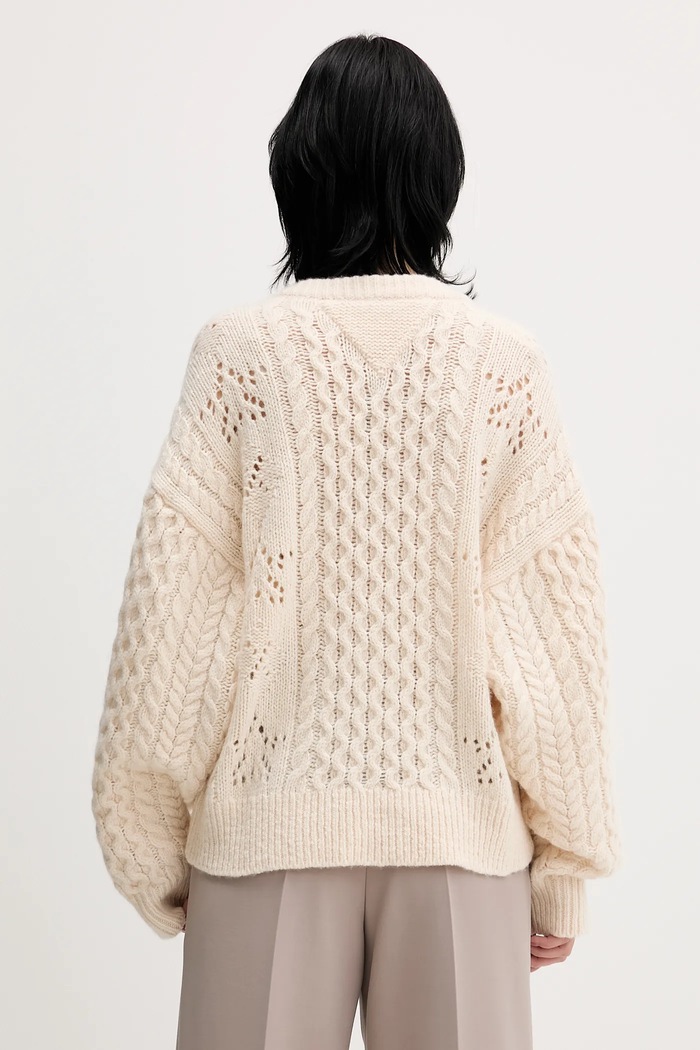 Îmbrăcăminte Tommy Jeans cardigan din amestec de lână DW0DW22511 bej