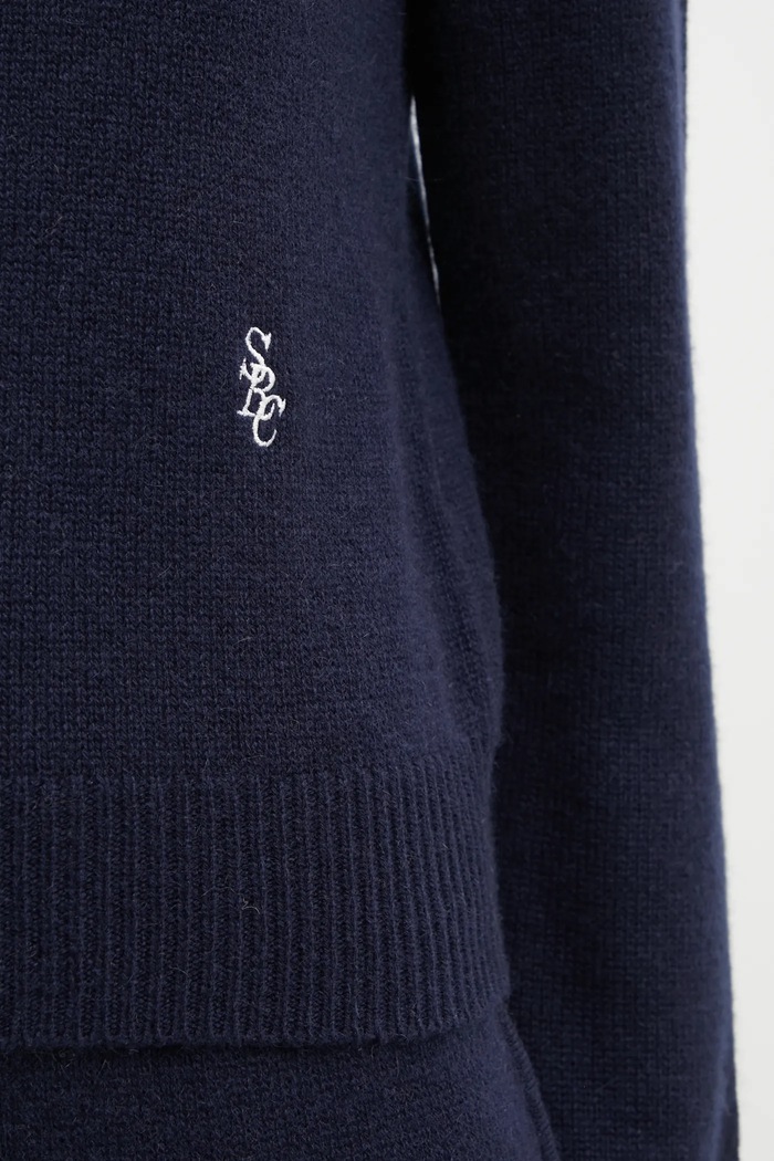 Sporty & Rich maglione in lana SRC Cashmere blu navy WS01264302BL106