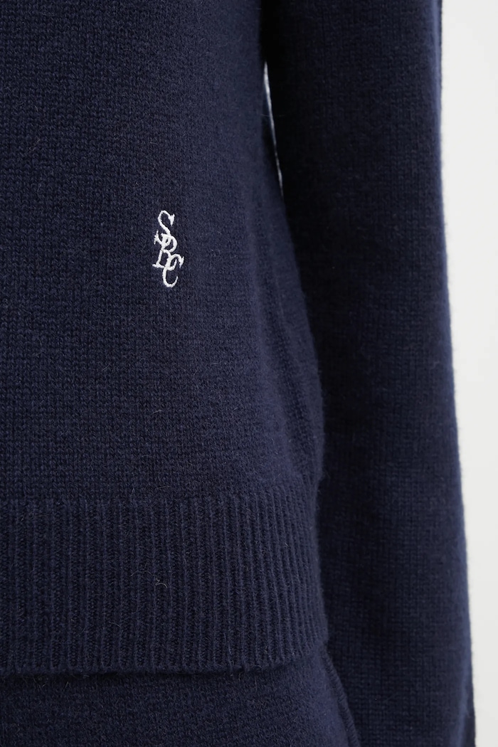 Sporty & Rich maglione in lana SRC Cashmere blu navy WS01264302BL106