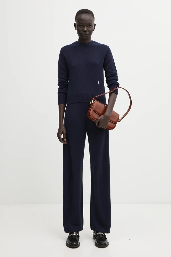 Sporty & Rich maglione in lana SRC Cashmere WS01264302BL106 blu navy