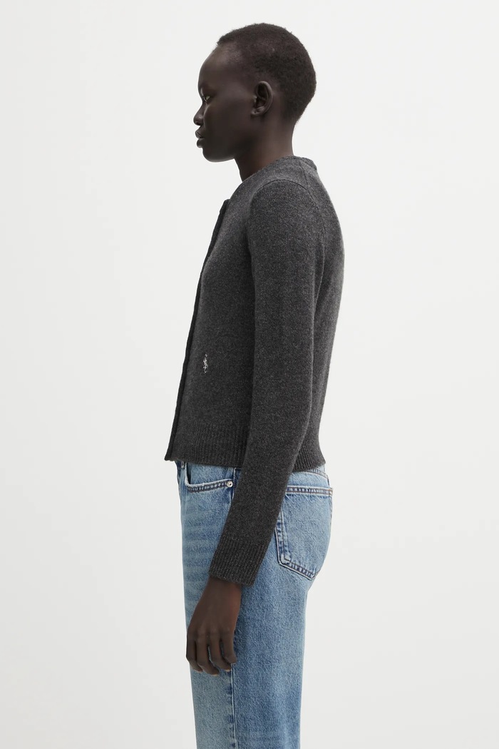 Шерстяной кардиган Sporty & Rich SRC Cashmere WS07364302GY11 серый AW25