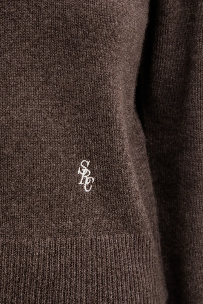 Шерстяной свитер Sporty & Rich SRC Cashmere коричневый WS07466302BR27