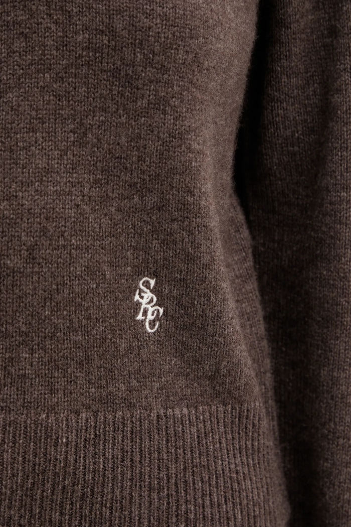 Шерстяной свитер Sporty & Rich SRC Cashmere коричневый WS07466302BR27