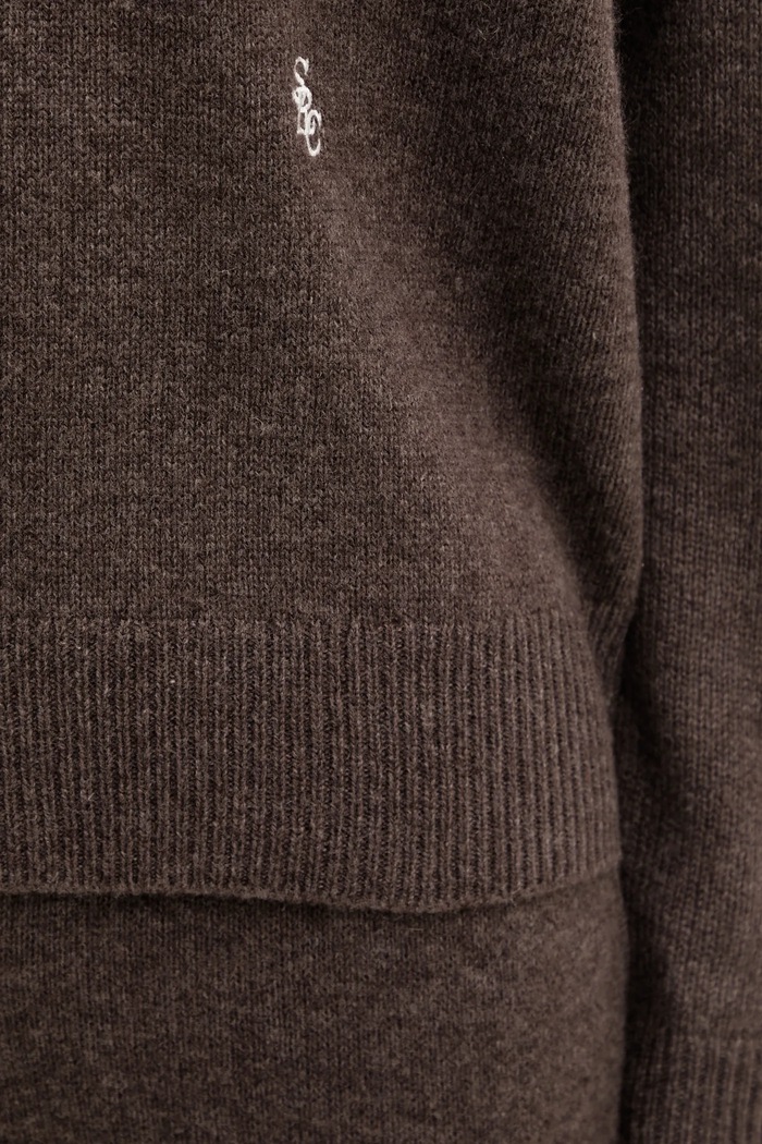 Шерстяной свитер Sporty & Rich SRC Cashmere коричневый WS07666302BR27